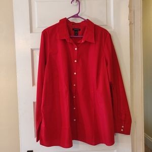 Lands' End red button-up 24W
